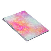 Roze en Oranje Abstracte Waterverf Achtergrond Notitieboek (Rechterzijde)