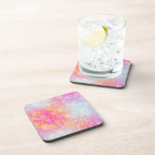 Roze en Oranje Abstracte Waterverf Achtergrond Onderzetter (Rechterzijde)