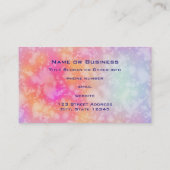 Roze en Oranje Abstracte Waterverf Achtergrond Visitekaartje (Achterkant)