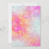 Roze en Oranje Abstracte Waterverf bruiloft Kaart (Achterkant)