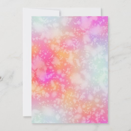 Roze en Oranje Abstracte Waterverf bruiloft Kaart (Achterkant)
