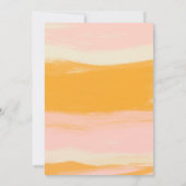 Roze en Oranje Abstracte Waterverf bruiloft Kaart (Achterkant)