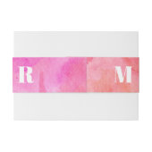 Roze en Oranje Abstracte Waterverf bruiloft Uitnodigingen Wikkel (Achterkant Voorbeeld)