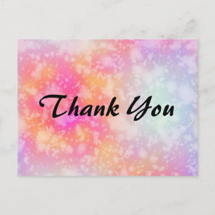 Roze en Oranje Abstracte Waterverf Hartelijk dank Briefkaart