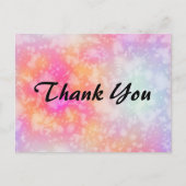 Roze en Oranje Abstracte Waterverf Hartelijk dank Briefkaart (Voorkant)