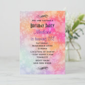 Roze en Oranje Abstracte Waterverf Verjaardag Kaart (Staand voorkant)