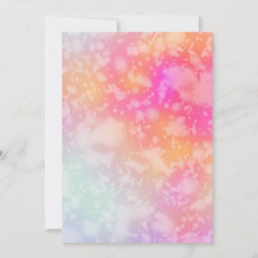 Roze en Oranje Abstracte Waterverf Verjaardag Kaart (Achterkant)