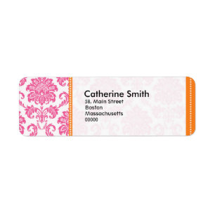  roze en Oranje Adresetiketten Etiket