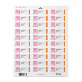 roze en Oranje Adresetiketten Etiket (Full Sheet)