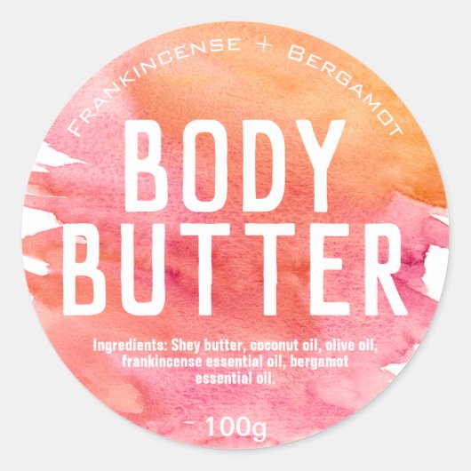 Roze En Oranje Aquarel Labels (Voorkant)