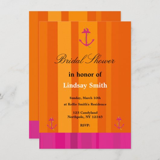 Roze en Oranje audiorode Kaart (Voorkant / Achterkant)