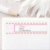 Roze en Oranje Baby shower retour adreslabel Etiket (Insitu)