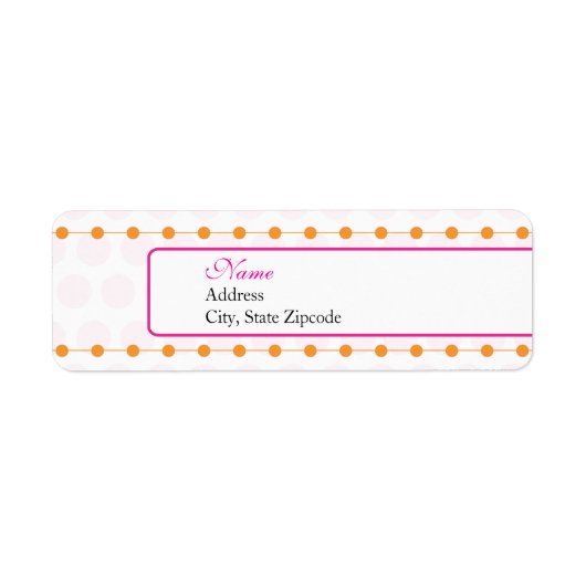 Roze en Oranje Baby shower retour adreslabel Etiket (Voorkant)