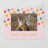 Roze en oranje ballonnen aangepaste foto Moederdag Feestdagenkaart (Voorkant)