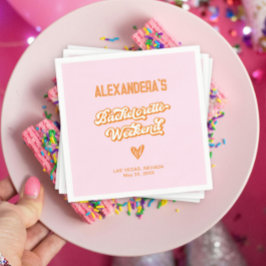 Roze en Oranje Beach Bachelorette Party Servet