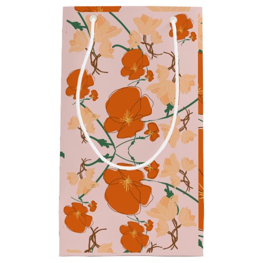 roze en oranje bloem klein cadeauzakje (Voorkant)