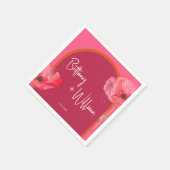 Roze en Oranje Bloembloei Levendig Servet (Hoek)