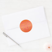 Roze en Oranje Bloemen 1,5" Ronde Bruiloft Sticker (Envelop)