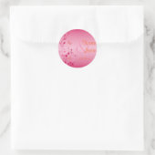 Roze en Oranje Bloemen Bruiloft Sticker (Tas)