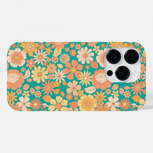 roze en oranje bloemen Case-Mate iPhone case (Achterkant (horizontaal))