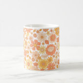 roze en oranje bloemen koffiemok (Center)