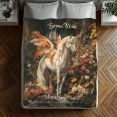  roze en Oranje bloemen sprookje Pegasus Fleece Deken