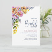 Roze en Oranje Bloemen Vrijgezellenfeest Kaart (Staand voorkant)