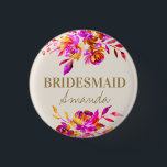 Roze en Oranje Bloemen Vrijgezellenfeest Ronde Button 3,2 Cm<br><div class="desc">Voeg een pop van kleur en flair toe aan uw bruidsfeest met onze Petals en Prosecco Bridesmaid Button, een chique accessoire dat perfect past bij elk vrijgezellenfeest- of vrijgezellenweekend. Deze knop is gemaakt met aandacht voor detail en een vleugje eigenzinnigheid en straalt moderne elegantie uit met zijn levendige roze en...</div>