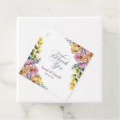 Roze en Oranje bloemenbruiloft Bedankt Bedankjes Labels (In situ)