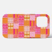 Roze en oranje bloemenpatchwork telefoonhoesje Case-Mate iPhone case (Achterkant (horizontaal))