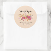 Roze en Oranje bloemkool Bouquet Weddenschap Ronde Sticker (Tas)