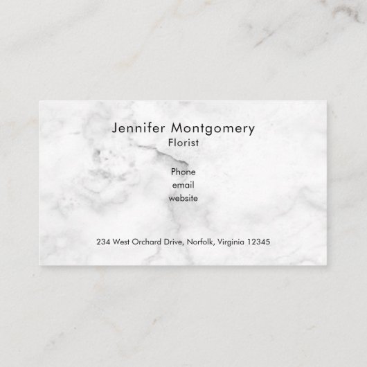 Roze en Oranje bloemkool op marmer Texture Visitekaartje (Achterkant)