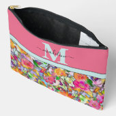 Roze en oranje bloemstuk gepersonaliseerd etui (Open)