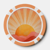 Roze en oranje Boho zonsopgang Poker Chips (Achterkant)