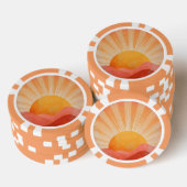 Roze en oranje Boho zonsopgang Poker Chips (Opstapeling)