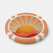 Roze en oranje Boho zonsopgang Poker Chips (Enkel)