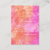 Roze en Oranje Bold Minimal Wedding Details Informatiekaartje (Voorkant)