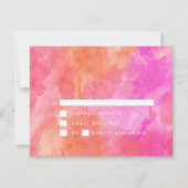 Roze en Oranje Bold minimalistische bruiloft RSVP Kaartje (Voorkant)