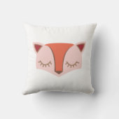 Roze en Oranje bossen Fox Face Nursery Kussen (Achterkant)