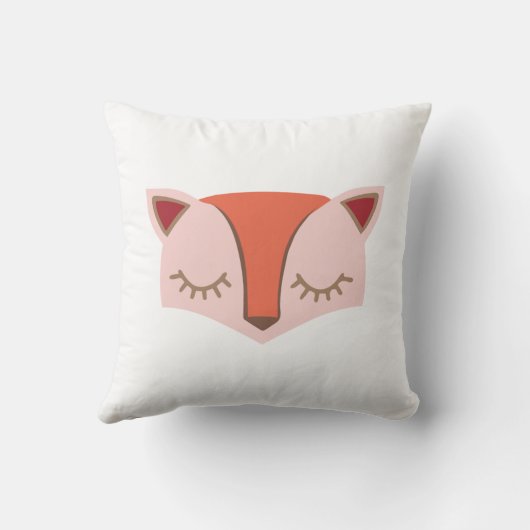 Roze en Oranje bossen Fox Face Nursery Kussen (Achterkant)