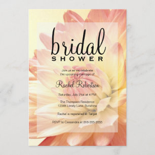 Roze en Oranje bridal Shower Invitation Kaart
