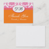 Roze en Oranje bruiloft Hartelijk dank Visitekaartje (Voorkant / Achterkant)