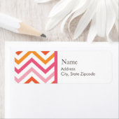 Roze en Oranje Chevron Adreslabel Etiket (Insitu)