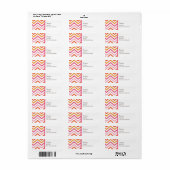 Roze en Oranje Chevron Adreslabel Etiket (Full Sheet)