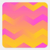 Roze en Oranje Chevron Envelope-stickers Vierkante Sticker (Voorkant)