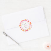 Roze en Oranje Chevron Favor Sticker (Envelop)