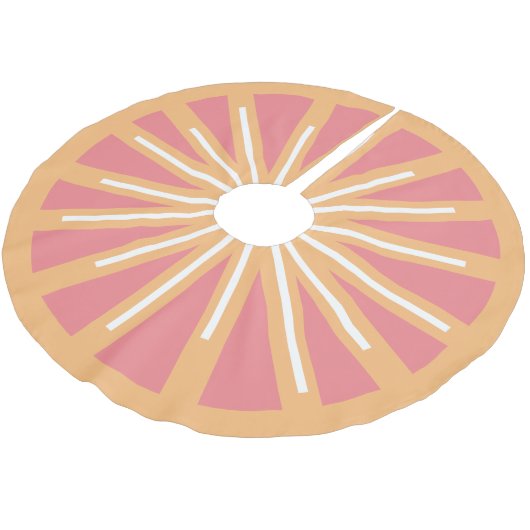 Roze en Oranje Citrus Grapefruit Tree Skirt Kerstboom Rok (Gekanteld)
