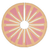 Roze en Oranje Citrus Grapefruit Tree Skirt Kerstboom Rok (Voorkant)