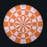 Roze en Oranje Dartbord<br><div class="desc">Roze en Oranje kunstbord</div>