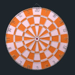 Roze en Oranje Dartbord<br><div class="desc">Roze en Oranje kunstbord</div>